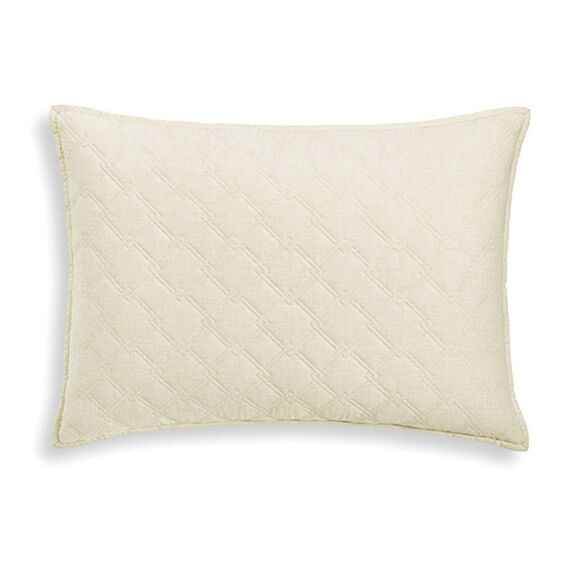 Hotel Collection Luster Geo Quilted
Sham, King. Color: Lemon/Soft Ivory - Picture 1 of 4